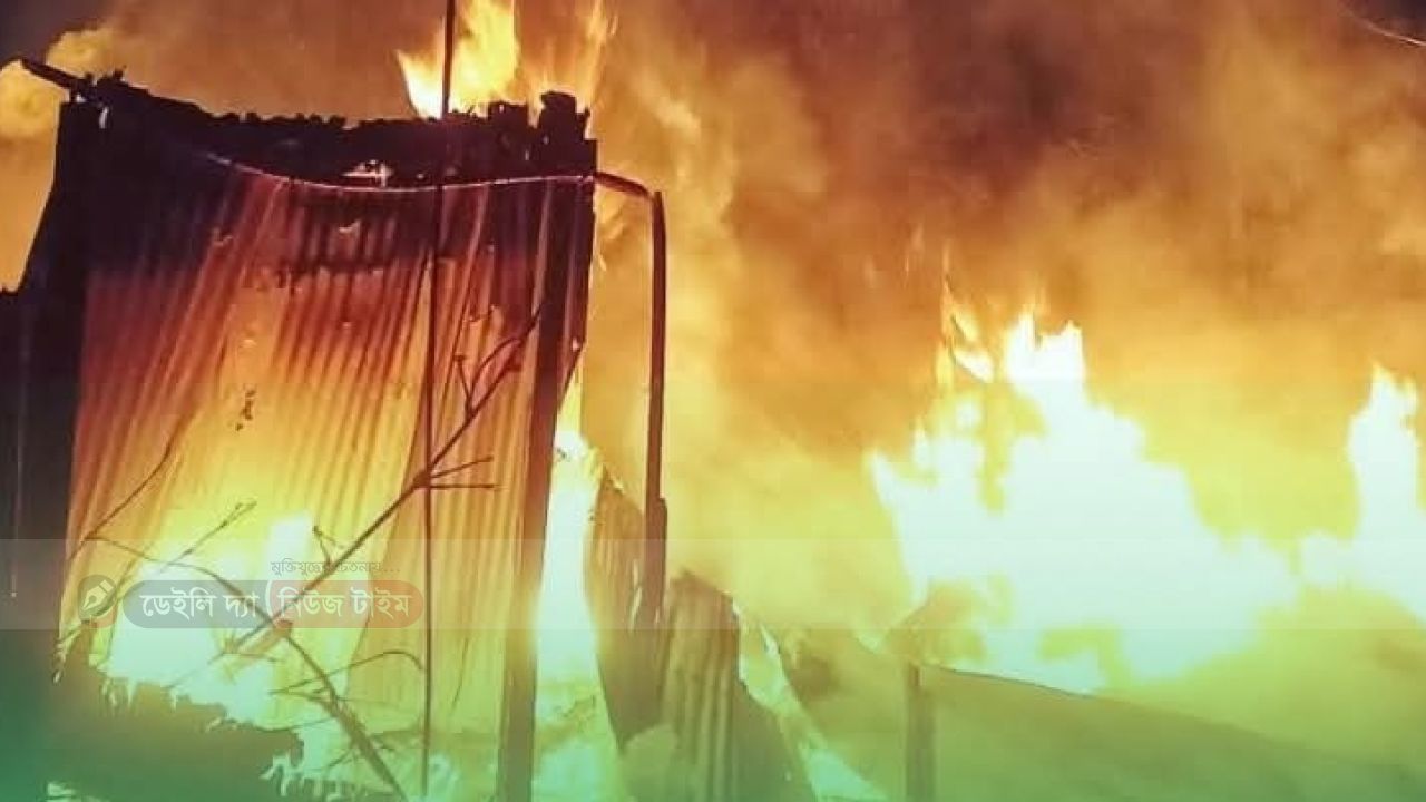 রায়পুরে ভয়াবহ আগুনে দুই পরিবারের বসতঘর পুড়ে ছাই
