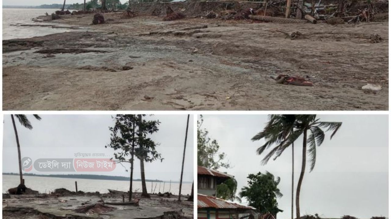 চরমোন্তাজে নদী ভাঙ্গনে নিঃস্ব অর্ধশতাধিক পরিবার।