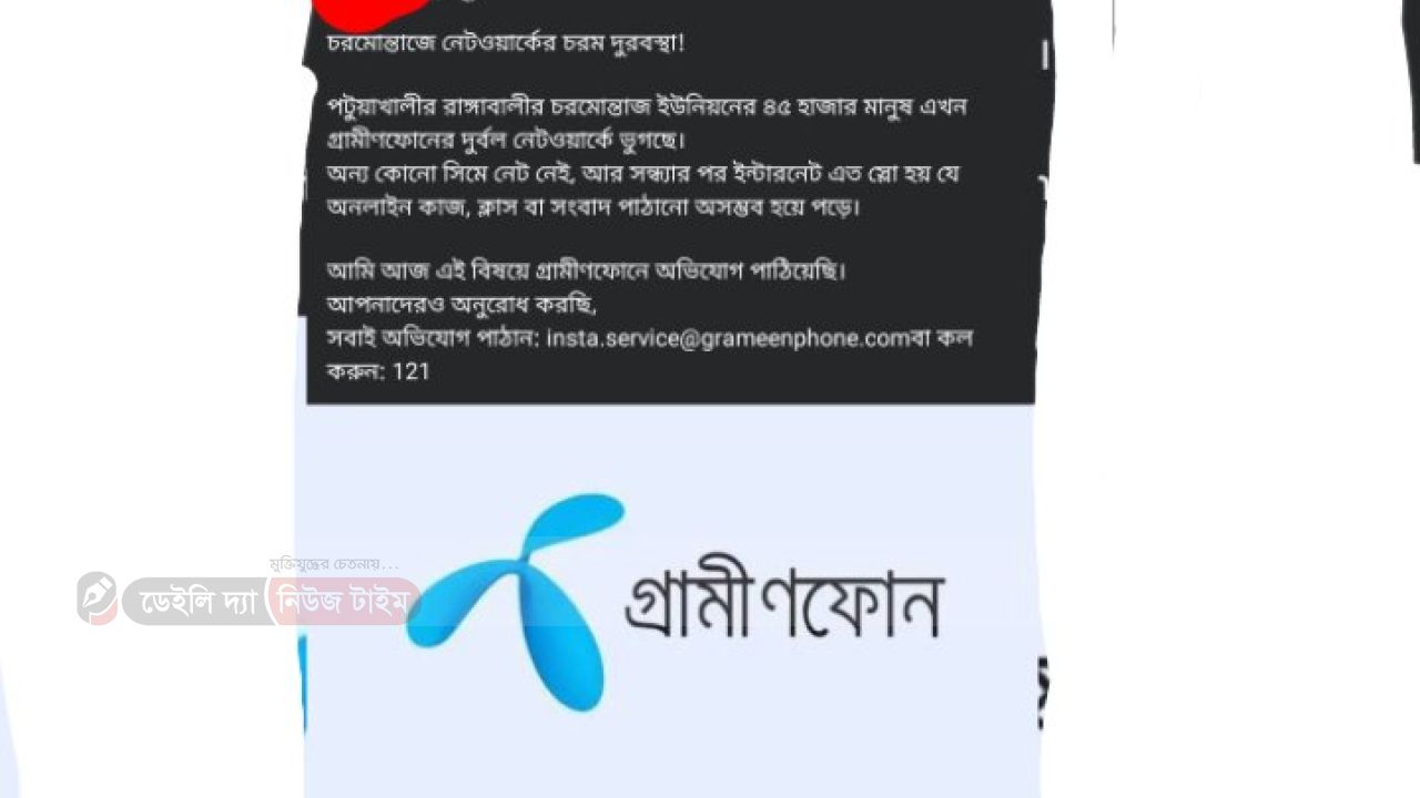 চরমোন্তাজে নেটওয়ার্ক বিপর্যয়: ৪৫ হাজার মানুষ ভোগান্তিতে