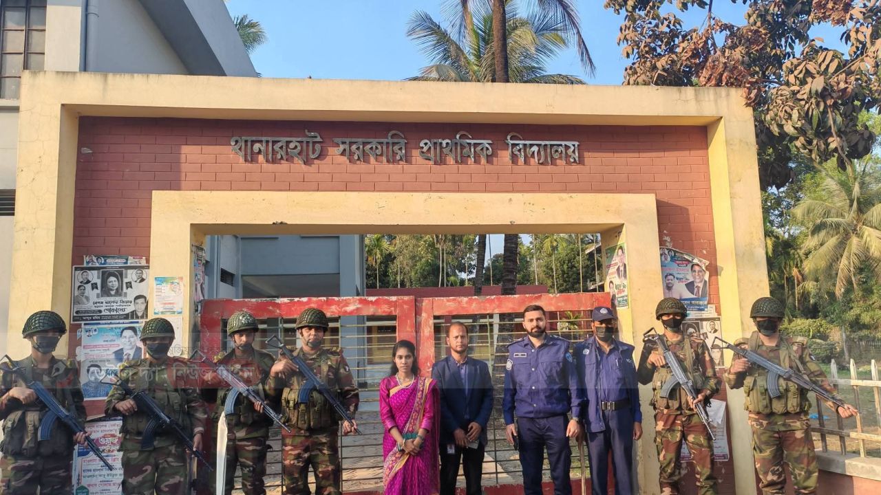 কোম্পানীগঞ্জে নির্বাচনী অগ্রাধিকার যৌথ টহল ও ভোটকেন্দ্র পরিদর্শন