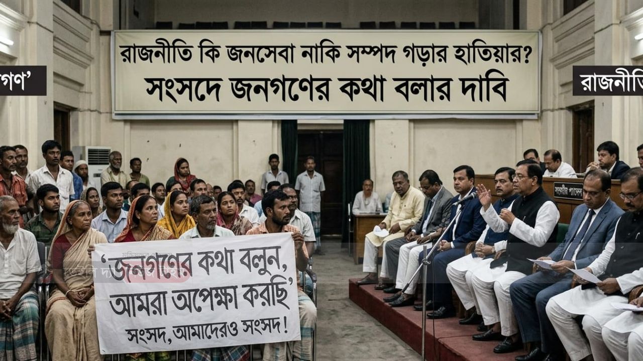রাজনীতি কি জনসেবা নাকি সম্পদ গড়ার হাতিয়ার?  সংসদে জনগনের কথা বলার দাবি