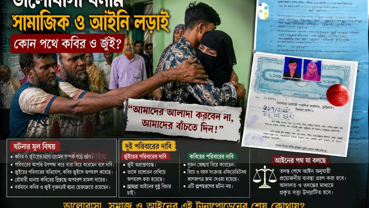 ভালোবাসা বনাম সামাজিক ও আইনি লড়াই: কোন পথে কবির ও জুঁই?