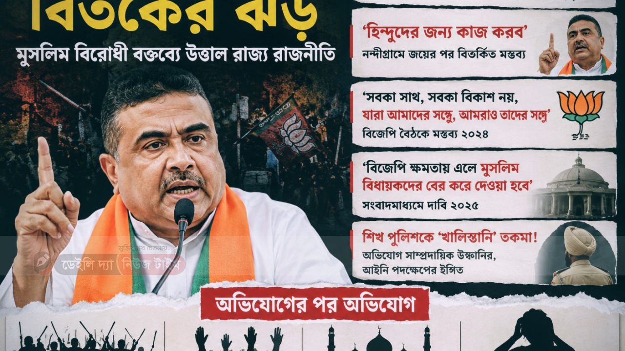 সাম্প্রদায়িক রাজনীতির অভিযোগে শুভেন্দু অধিকারীকে ঘিরে নতুন বিতর্ক