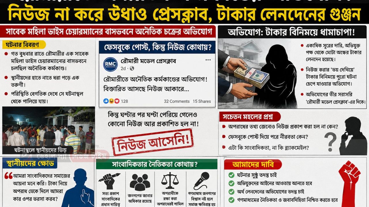 রৌমারীতে আলোচিত ঘটনাকে ঘিরে প্রশ্নের মুখে সামাজিক দায়বদ্ধতা ও গণমাধ্যমের ভূমিকা